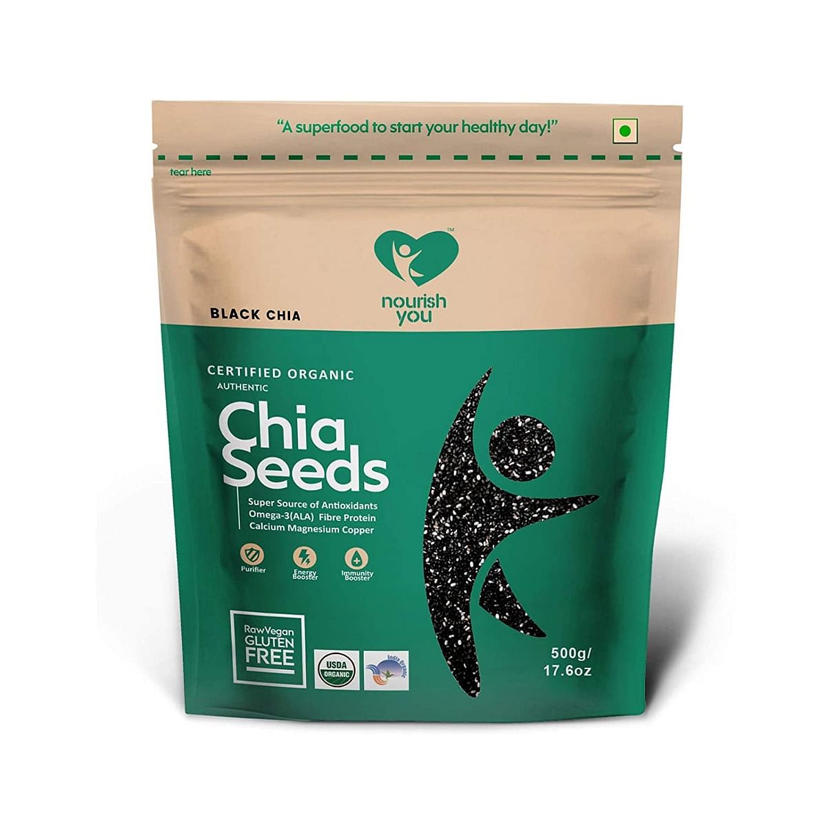 

Nourish You BLACK CHIA SEEDS 500G