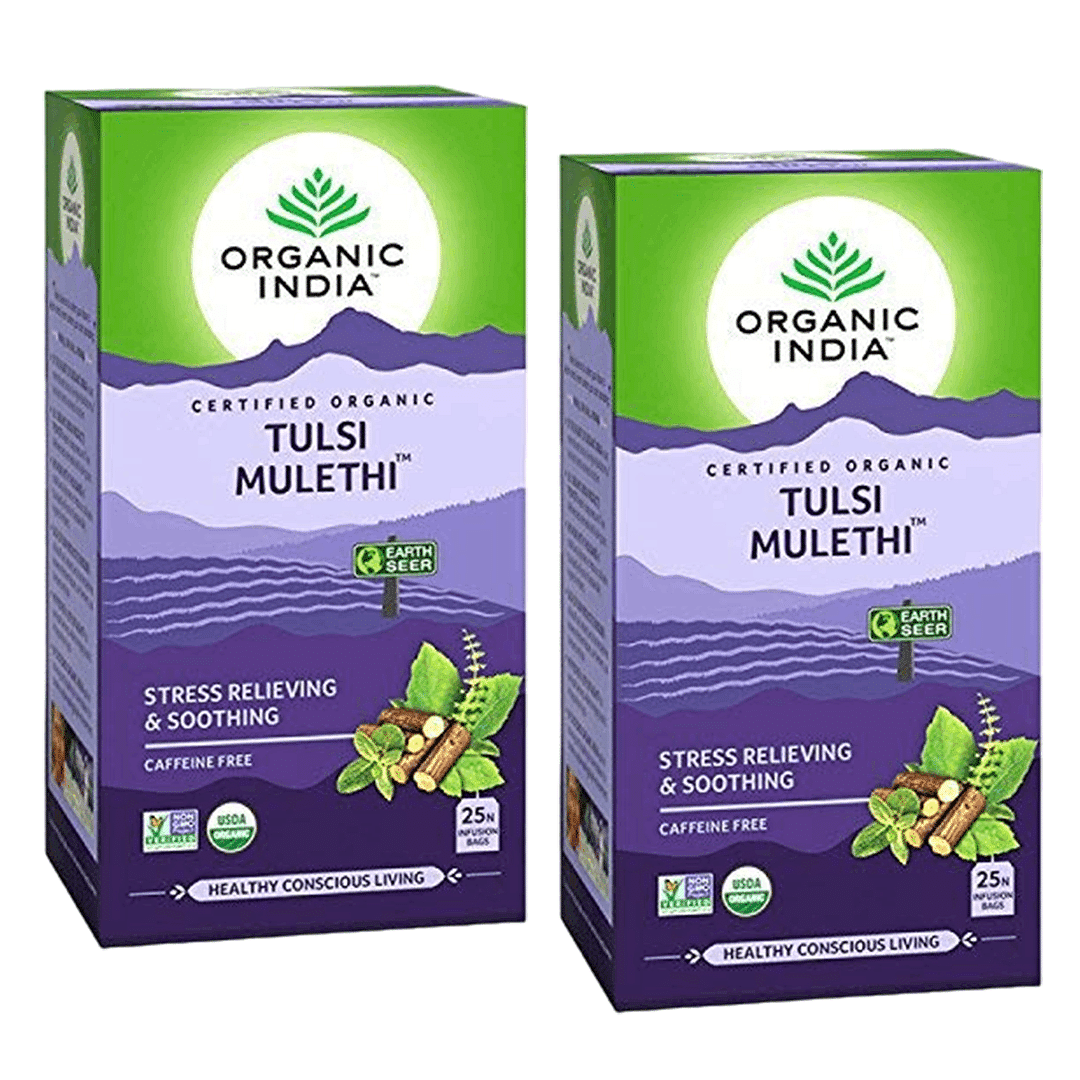 

Organic India Tulsi Mulethi Tea, 25 Infusion Bags (Pack of 2)