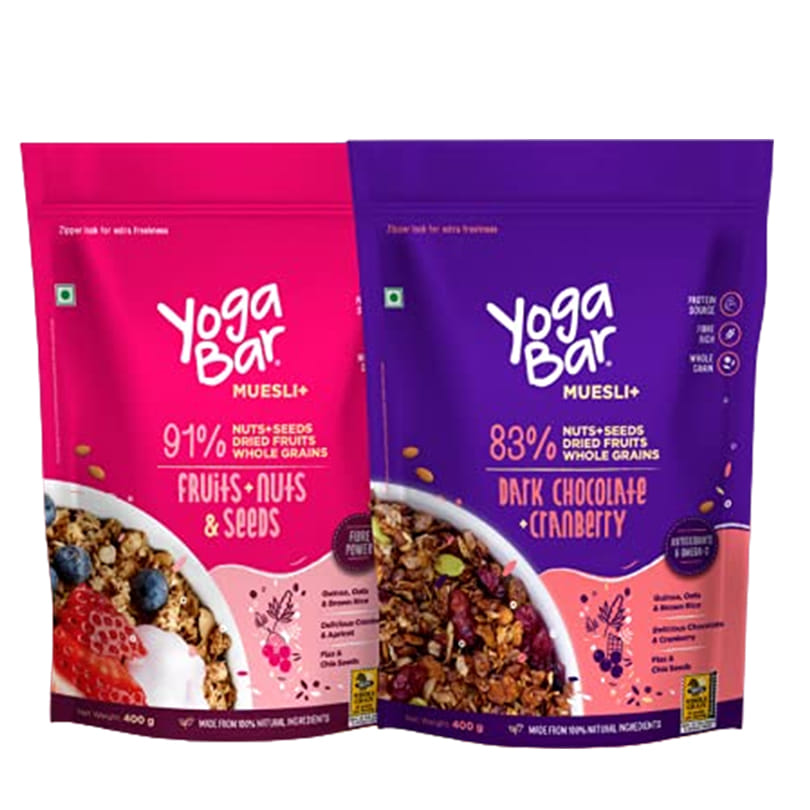 Yogabar Wholegrain Breakfast Muesli Fruits, Nuts + Seeds + Dark