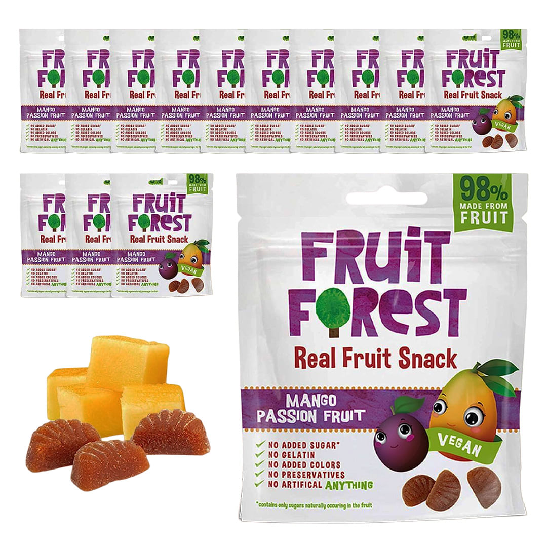 

Fruit Forest Real Fruit Gummy Party Pack of 14 | Vegan | No Added Sugar | 100% Natural | for Kids & Adults | Gluten Free | Low Calorie Snack |Mango...