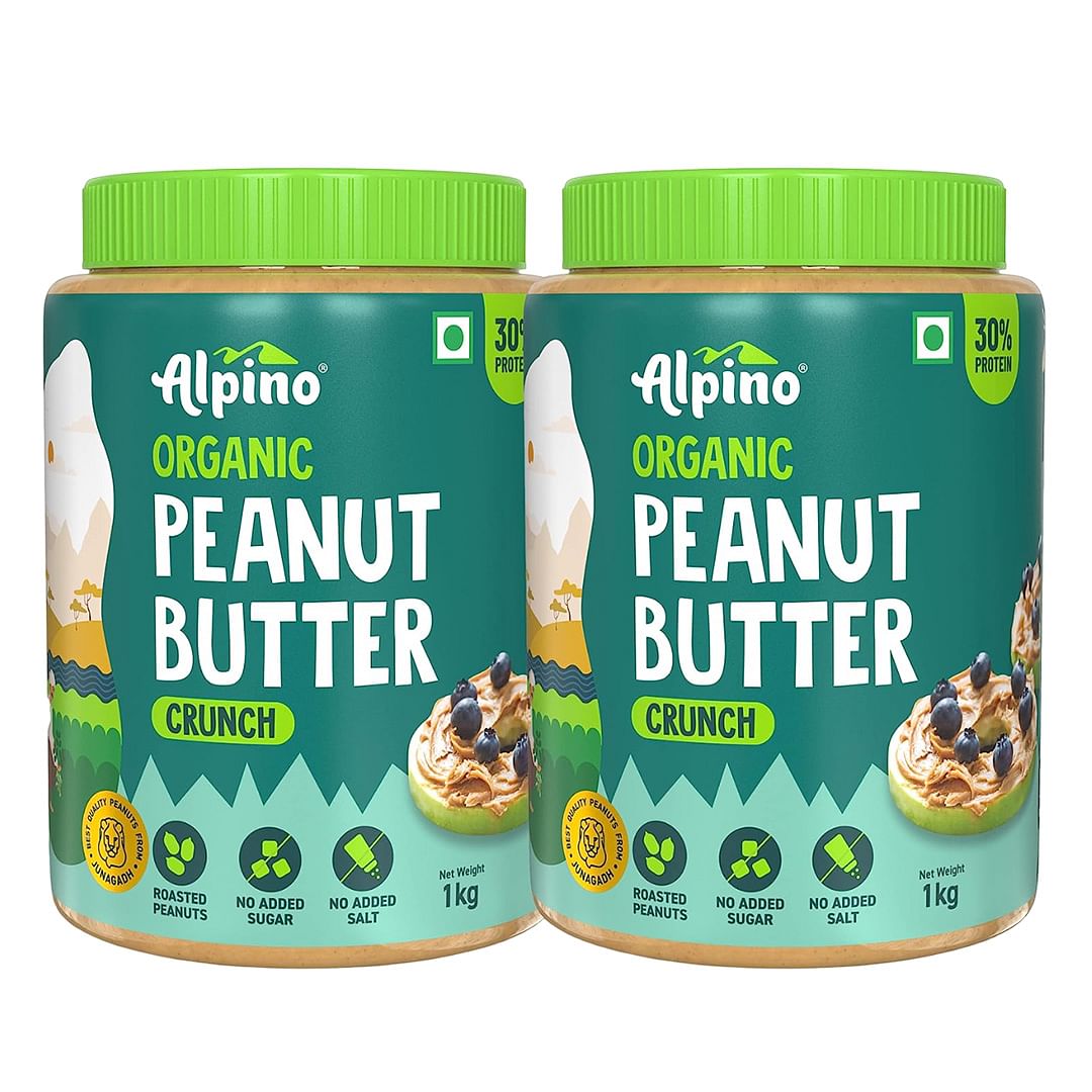 

Alpino Organic Natural Peanut Butter Crunch 2 KG | 30% Protein | Made with 100% Organic Peanuts | No Added Sugar & Salt | Plant Based Protein Peanu...