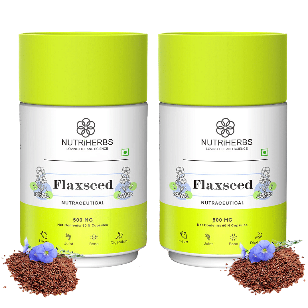 

Nutriherbs Flaxseed 60 capsules 500Mg with Omega 3-6-9 Dietary Supplement Boosts Immunity, Supports Digestive Health, Promotes Healthy Skin & Healt...