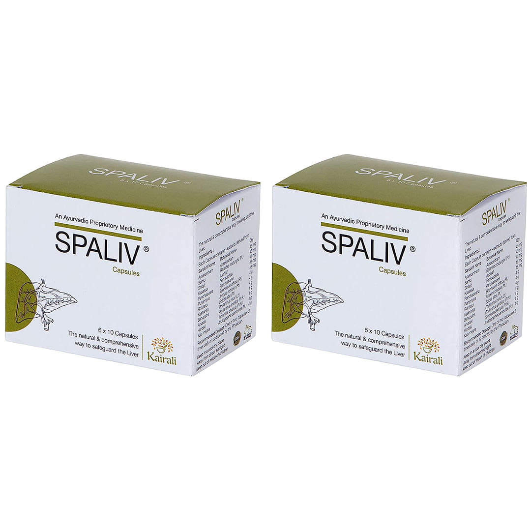 

Kairali Spaliv Capsules - The natural & comprehensive way to safeguard the Liver Pack of 2 (6 x 10 Capsules)