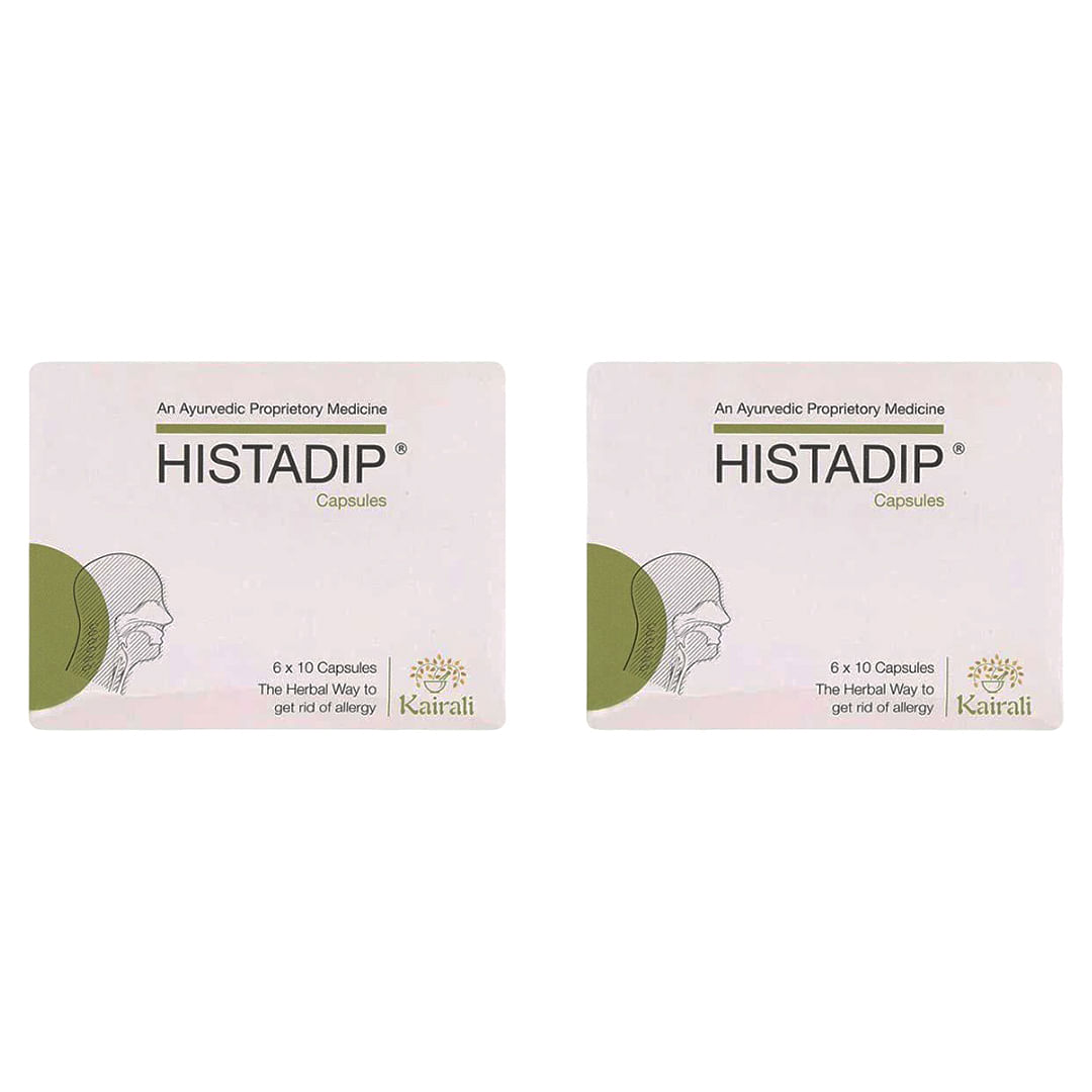 

Kairali Histadip Capsules - The herbal way to get rid of allergy (60 Capsules/Box) - Pack of 2