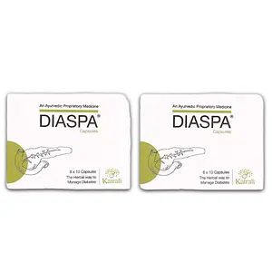 Kairali Diaspa Capsules - The herbal way to manage Diabetes Pack of 2 (6 x 10 Capsules)