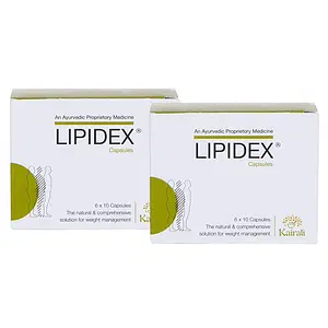 Kairali Lipidex Capsules - The natural & comprehensive solution for weight management Pack of 2 (6 x 10 Capsules)