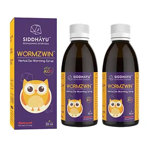Siddhayu Wormzwin (From the house of Baidyanath) I Deworming Syrup for Kids I 150 ML I Pack of 2