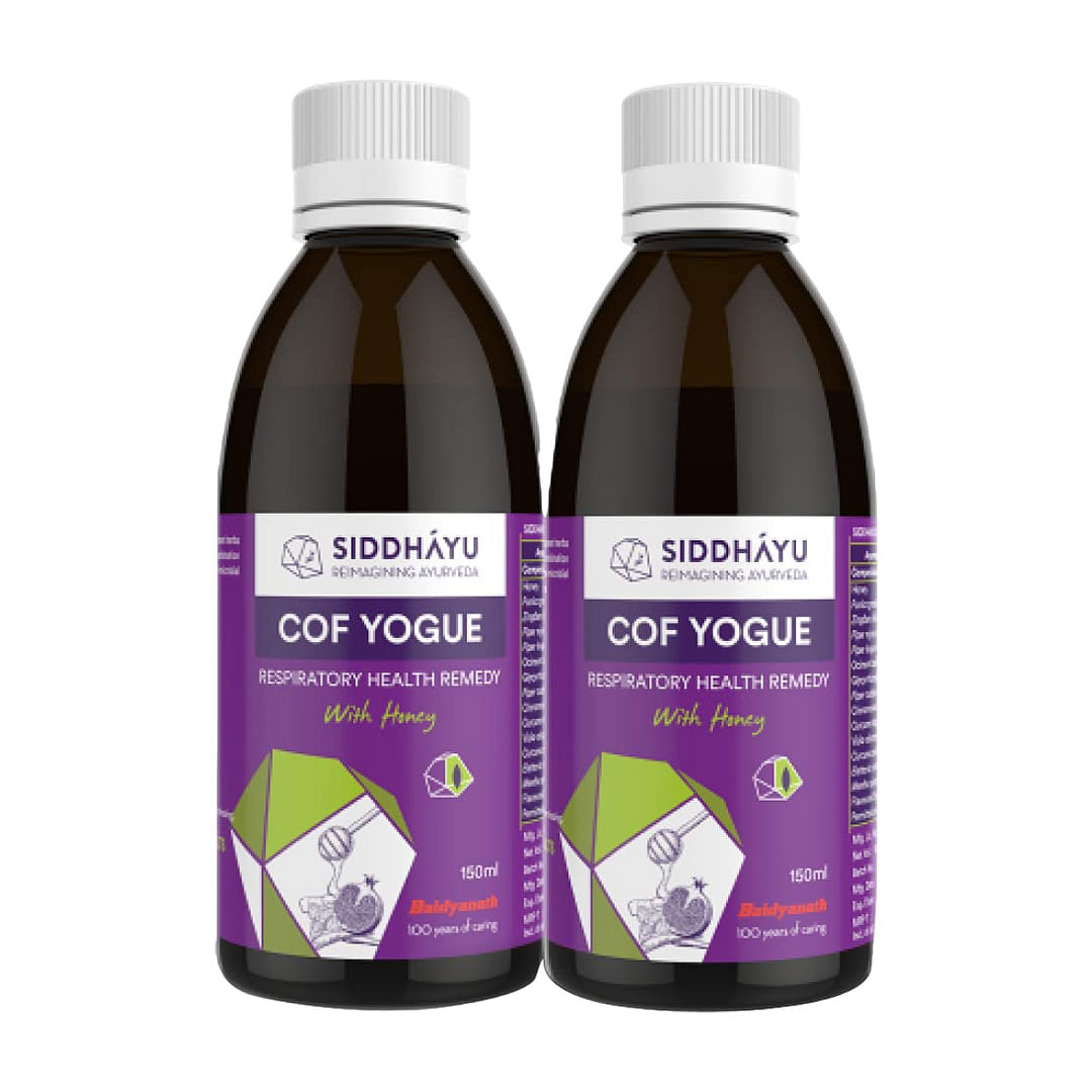 

Siddhayu Cof Yogue (From the house of Baidyanath) I Ayurvedic Cough Syrup For Dry Cough I For Adults I 150 ML I Pack of 2