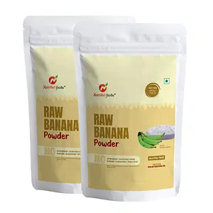 Nutribud Foods Raw Banana Powder (Kerala Nendran Banana) - Gluten-Free | Natural Ingredients | Pack of 2, 200g Each