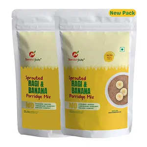 Nutribud Foods Sprouted Ragi and Banana Porridge Mix, 200 Gm (Pack of 2)