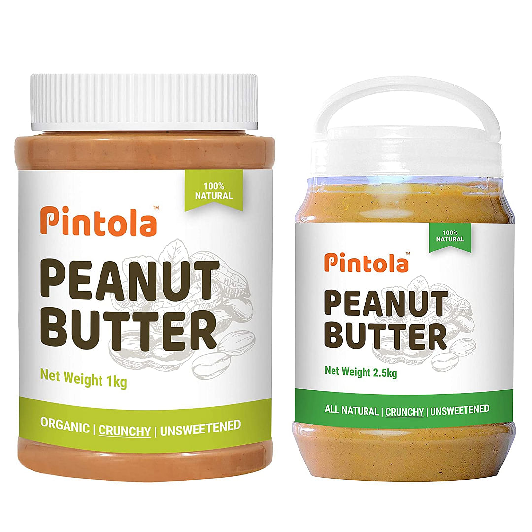 

Pintola Organic Peanut Butter (Crunchy) (1kg) + Pintola All Natural Peanut Butter (Crunchy) (2.5 kg) (Unsweetened, Non-GMO, Gluten Free, Vegan)