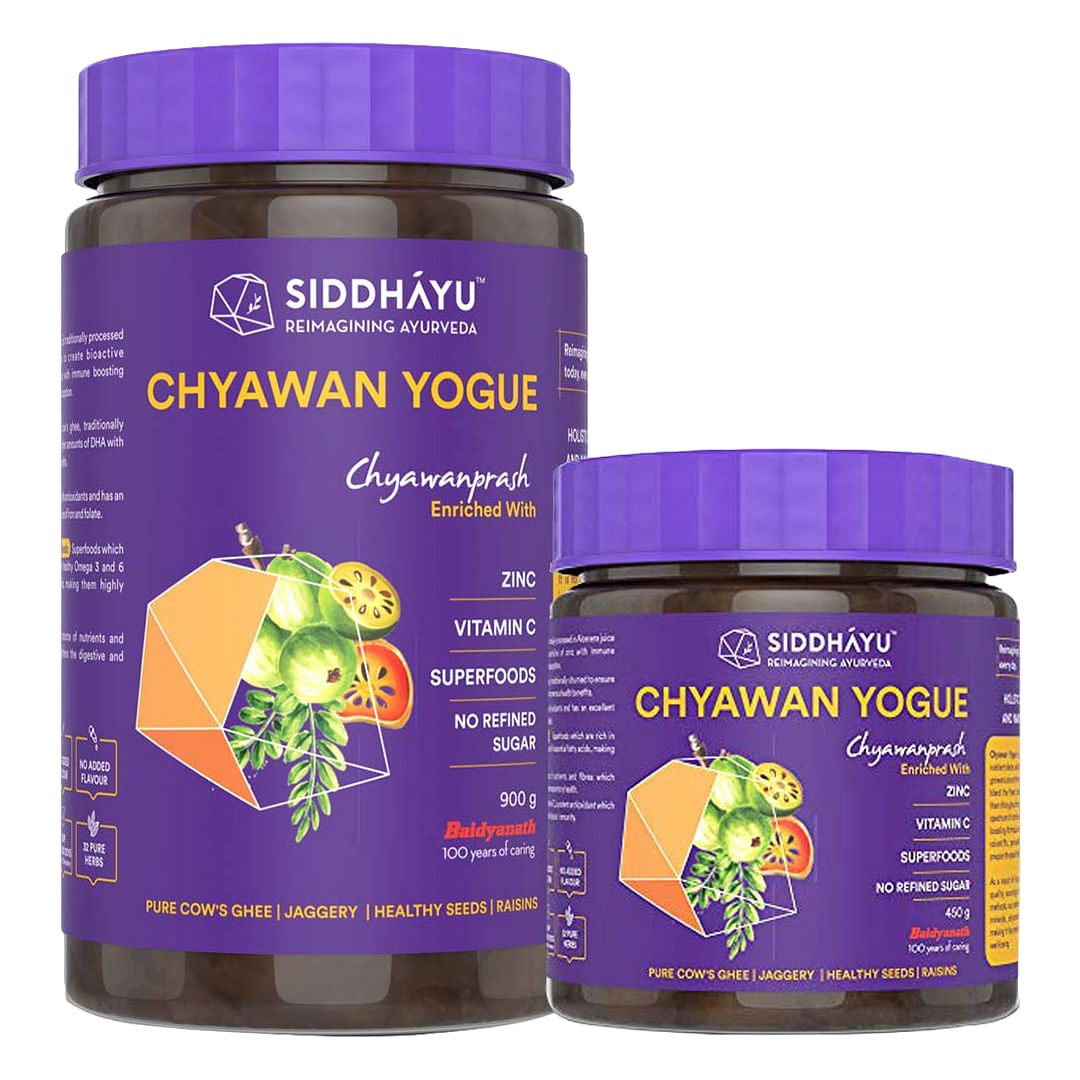 

Siddhayu Jaggery chyawanprash (Combo 900 gm + 450 gm) I Chyawan Yogue Combo Pack Of 2 - Enriched with Zinc Vitamin C, Pure Cow Ghee | Immunity Boos...