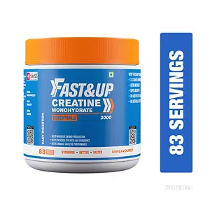 Fast&Up Creatine Monohydrate (Pack of 250 gms Powder, 83 Servings, Unflavored), Helps Sustain Longer Workout, Muscle Repair & Recovery