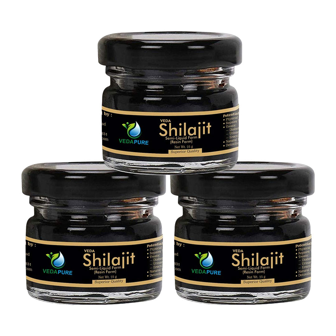 

VEDAPURE Shuddh Original Himalayan Shilajit/Shilajeet Resin-25 Gram (Pack of 3)