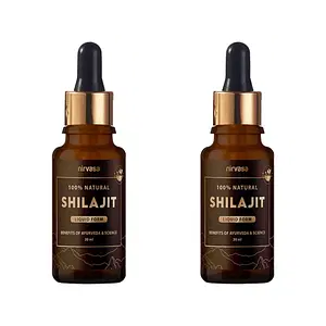 Nirvasa Pure Shilajit Liquid, Vigour and Vitality for men, enriched with Pure Dry Shilajit Extract, Vegan, Ayurvedic Classical Product 2B (2 X 30 ML)