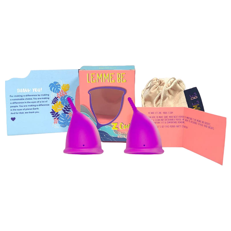Lemme Be Reusable Menstrual Cup For Women Small Size Z Menstrual Cup with Pouch| Ultra Soft, Odour and Rash Free, No Leakage, Protection for Up to 6-8 Hours| 100% Medical Grade Silicone Cup