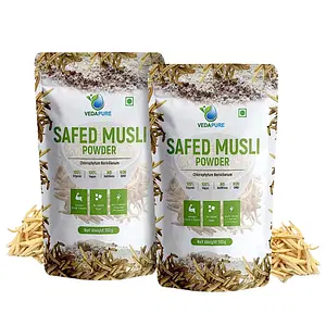 VEDAPURE Natural & Pure Safed Musli Powder Supports Vigor & Vitality - 100gm (Pack of 2)