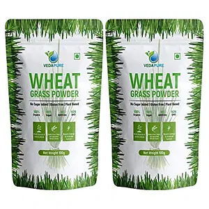 Vedapure 100% Natural & Organic Wheatgrass Powder Helps in Immunity & Energy - 100gm (Pack of 2)
