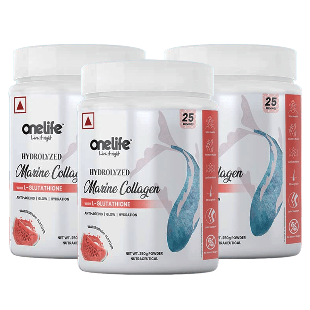 

Onelife Hydrolyzed Marine Collagen Powder Supplement 250 g | Pack Of 3 |