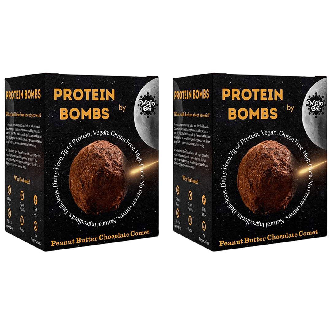 

Mojo Bar Protein Bombs - Peanut Butter Chocolate Comet, Pack of 2 (20 Balls)