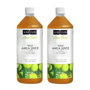 Kapiva Wild Amla Juice (2L) | Suitable for healthy Hair & Skin | Detox juice | Natural Vitamin C | Organic & Natural Juice Made With Cold Pressed Amla No Added Sugar | Super Saver Pack of 2