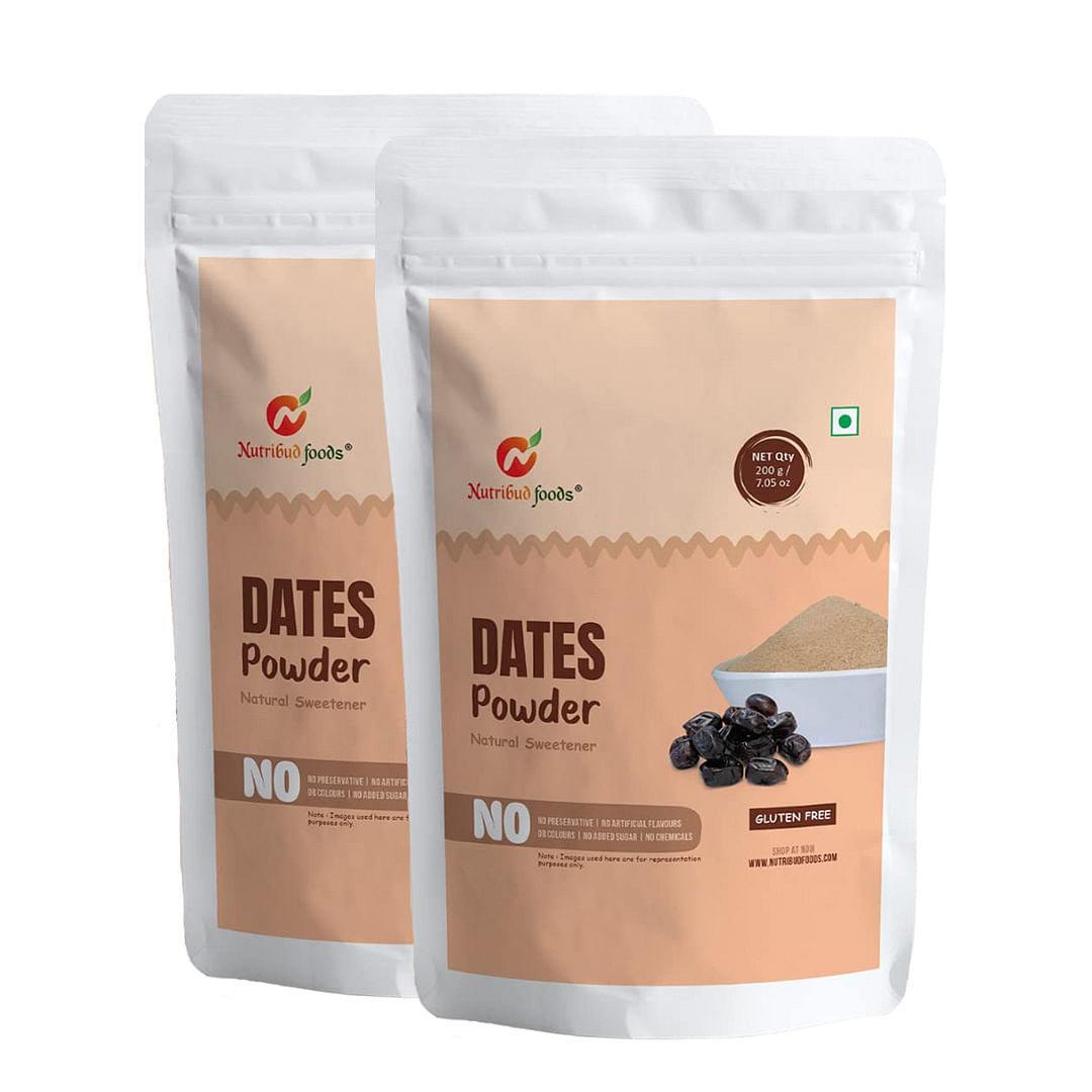 

Nutribud Foods Dates Powder -- Natural Sweetener (Pack of 2, 200g each)