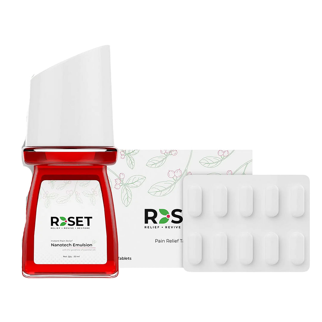 

R3SET Natural Combos - Emulsion - 50ml and Reset Tablets x 2 Packs of 10 - Natural Pain Relief, Excellent for Muscle Pain and Joint Pain, Knee Pain...