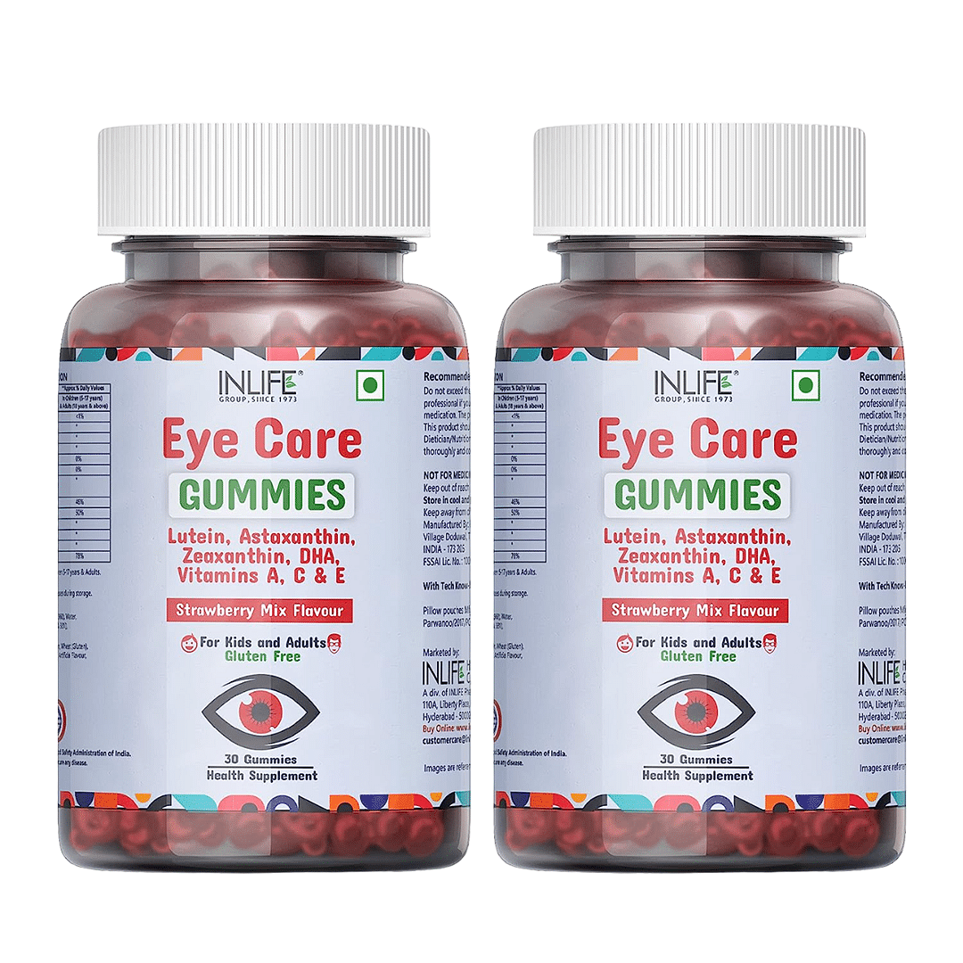 

INLIFE Eye Care Supplement for Kids and Adults | Lutein and Zeaxanthin Gummies with Omega 3 Algal DHA, Astaxanthin, Vitamin A, C & E to Support Eye...