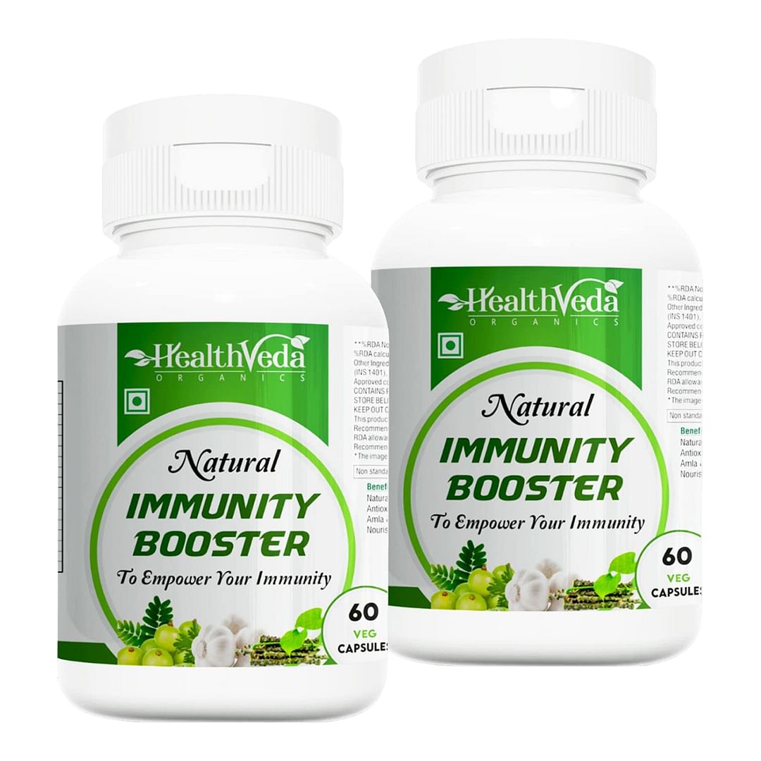 

Health Veda Organics Natural Immunity Booster Capsules with Green Amla Powder, Giloy Powder, Mint leaves Powder I 120 Veg Capsules I Boosts Immune ...