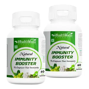 Health Veda Organics Natural Immunity Booster Capsules with Green Amla Powder, Giloy Powder, Mint leaves Powder I 120 Veg Capsules I Boosts Immune System I For both Men & Women