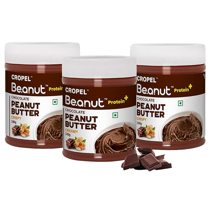 

Beanut Choclate Peanut Butter 1 Creamy + 2 Crispy Protein, Non GMO, Gluten Free, Vegan And Cholesterol Free Gym, Exercise Daily Protein Supplement ...