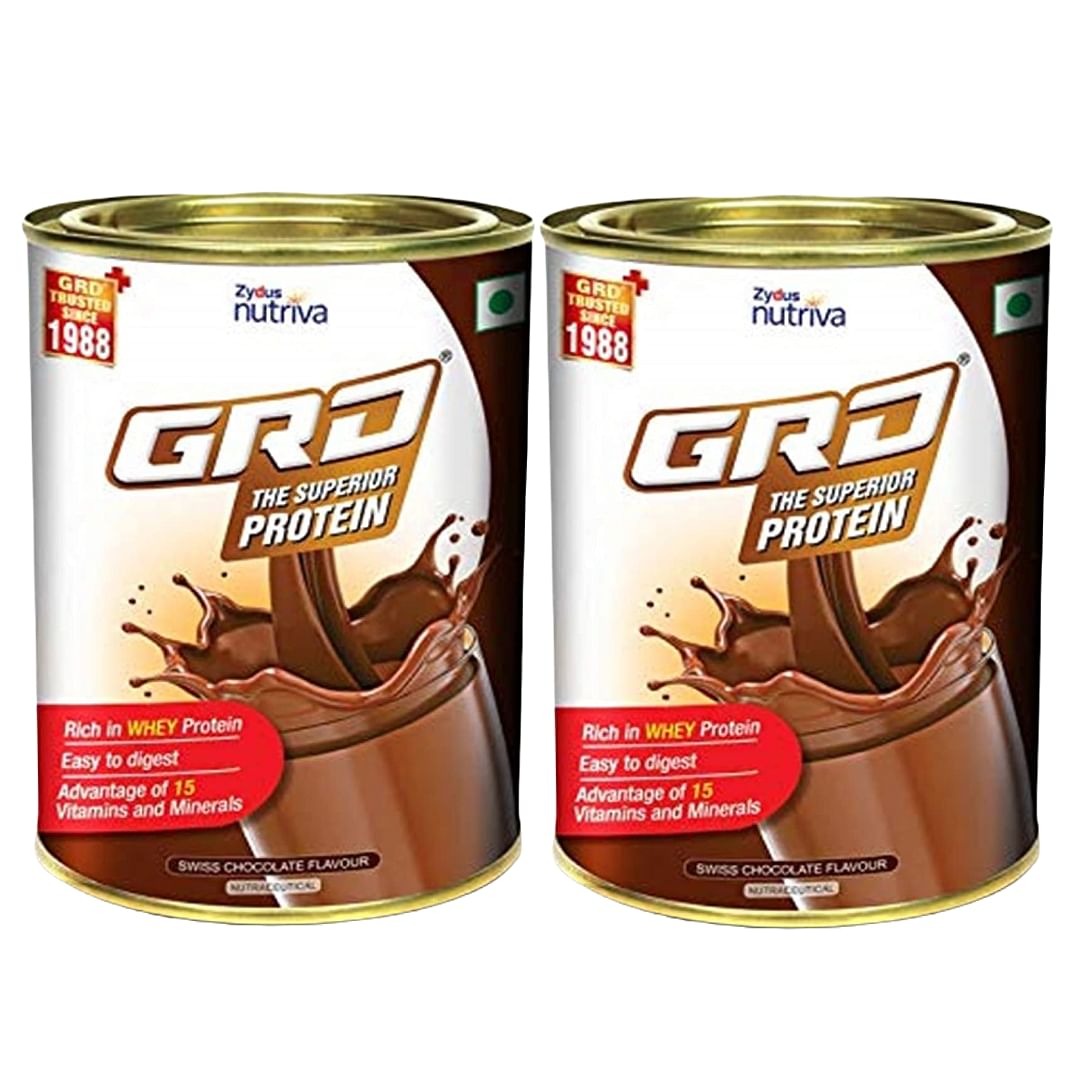 

GRD Superior Whey Protein powder/Supplement with Immuno Nutrients - Chocolate Flavoured, 200g, Pack of 2