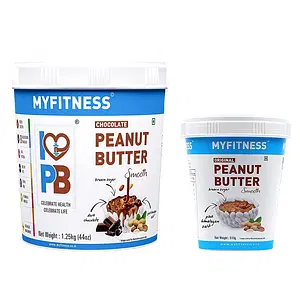 I LOVE PB MYFITNESS Chocolate Peanut Butter Smooth (1250g (Single Unit)) & I LOVE PB MYFITNESS Original Peanut Butter Smooth 510g