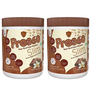 Pro360 Slim Shake Meal Replacement Protein Powder for Weight Control & Management (ChocoVanilla Flavour) No Added Sugar, Dietary Supplement For Men & Women, (500 + 500)Gm - Pack of 2