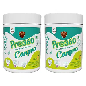 Pro360 Canpro Nutrition Supplement Protein Powder for Chemo / Radiation Therapy Induced Weight Loss – Enriched with Catharanthus Roseus, Essential Nutrients – Orange Flavor – 400+400 g (Pack of 2)