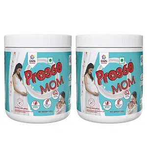 Pro360 MOM Protein Powder Nutritional Supplement for Pregnant and Lactating Mother, Complete Maternal Nutrition during Pregnancy and Breastfeeding - Dry Fruits with Saffron – 250+250g Pack of 2