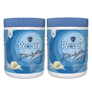 Pro360 Diabetic Care Protein Powder for the Dietary Management of Diabetes Care - Helps in Managing Blood Glucose for Adults - Vanilla Icecream - (500+500)g Pack of 2