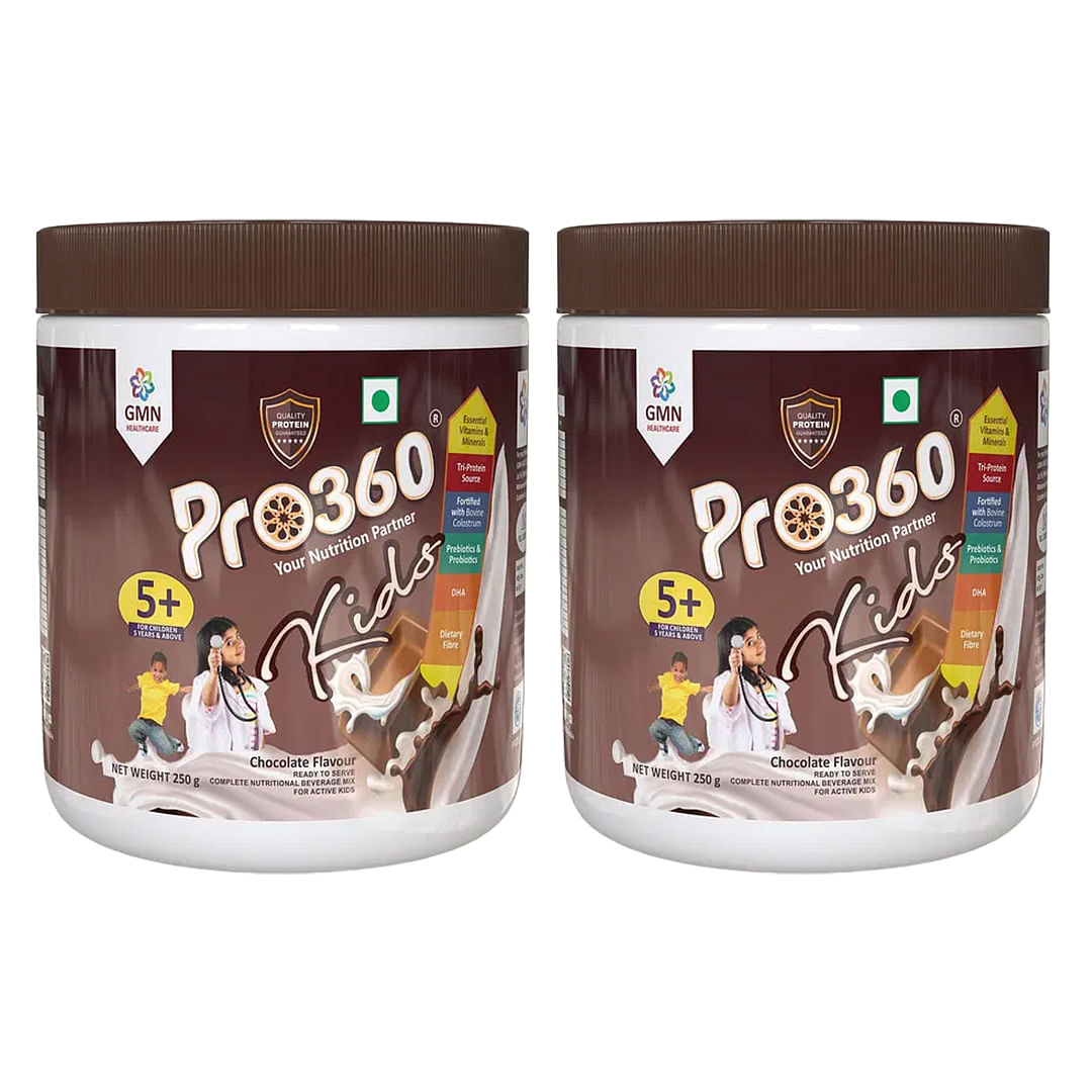 

Pro360 Kids Protein Powder Child Nutrition & Health Drink Supplement for Growing Children, Improves Growth and Active Strong Kids – (250+250)g Choc...