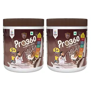 Pro360 Kids Protein Powder Child Nutrition & Health Drink Supplement for Growing Children, Improves Growth and Active Strong Kids – (250+250)g Chocolate Flavor - Pack of 2