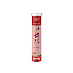 PLANVITA - 500mg Japanese Glutathione & Vitamin C for Brighter Skin | Skin Glow & Radiance | Strawberry flavour