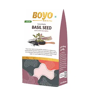 BOYO Basil Seed 250g - Tukmaria Seeds, Sabja Seeds, Seeds For Eating