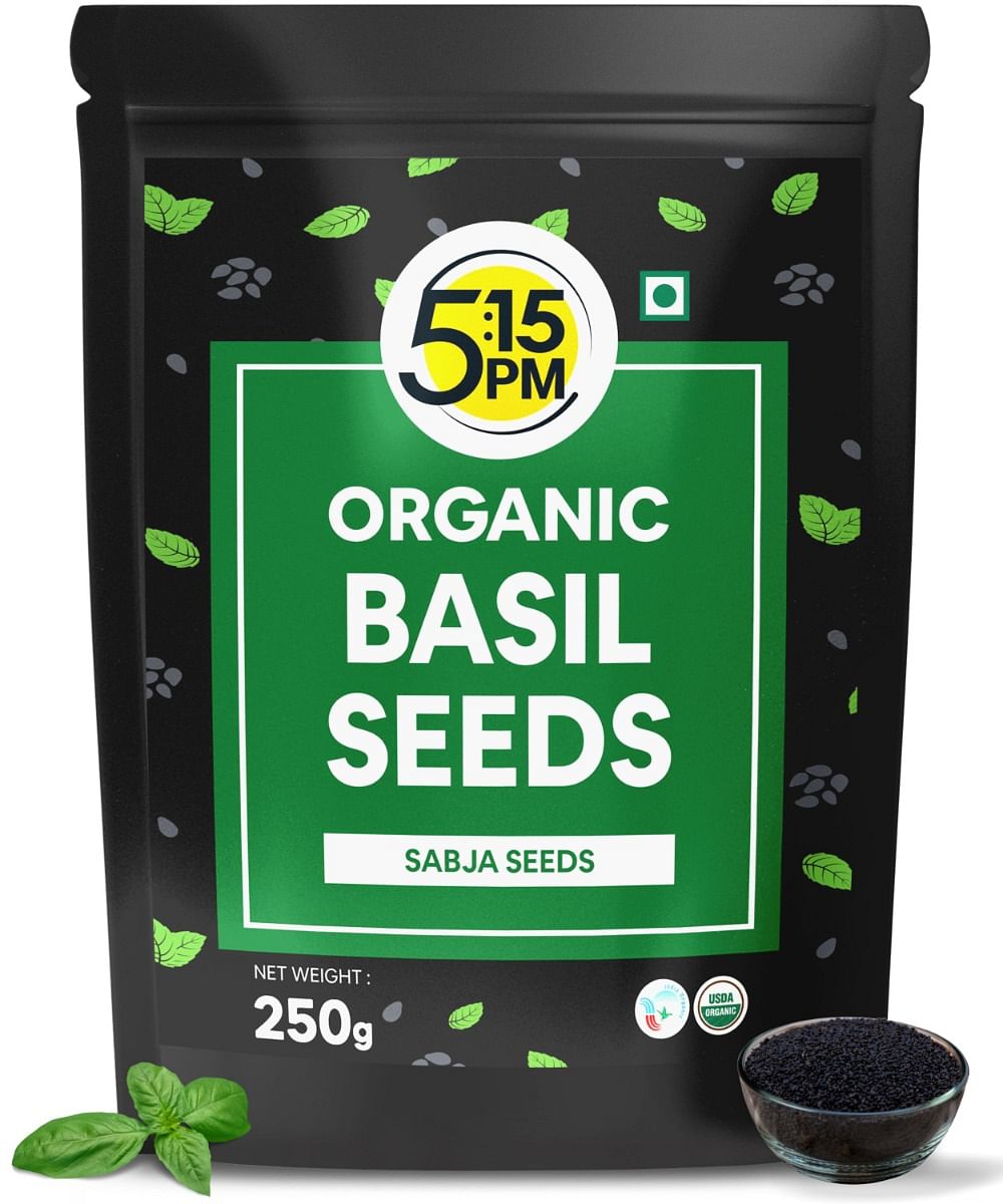 

5:15PM Basil Seeds| 100% Organic Raw Basil Seeds |Tukmaria Seeds| Sabja Seeds for Eating|Falooda Seeds – 250g