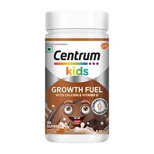 Centrum Kids Growth Fuel - 30 Gummies | Calcium & Vitamin D support Overall growth & Strong bones (100% Veg) 