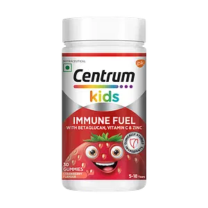 Centrum Kids Immune Fuel - 30 Gummies | Betaglucan, Vitamin C & Zinc support Body's Defence & Immunity (100% Veg)