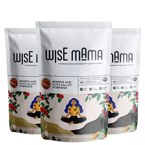 Wise Mama Berries And Nuts Millet Porridge (Daliya / Dalia), High Fibre, High Protein, Complex Carbs, Gluten Free - 50 Gm (Pack Of 3)