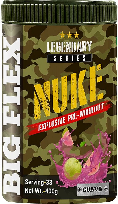 

Bigflex Nuke Pre-Workout PowderIn Guava Flavour, 400 Gm