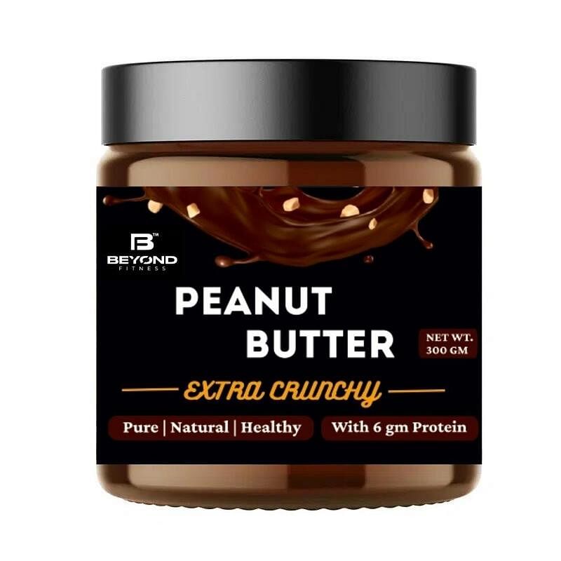 

Beyond Fitness High Protein Peanut Butter, Dark Choclate, Extra Crunchy, 6gm Whey protein per serving, 300gm