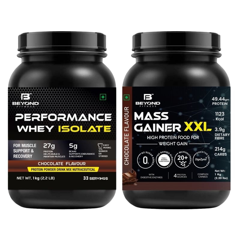 

Beyond Fitness Super Gain Combo ( 100% Performace whey isolate protein 1kg-Mass Gainer XXL 1kg)