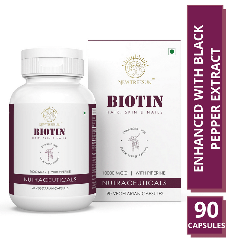 

Newtreesun Biotin 10000Mcg With Piperine Vegetarian Capsule - Bottle (90)