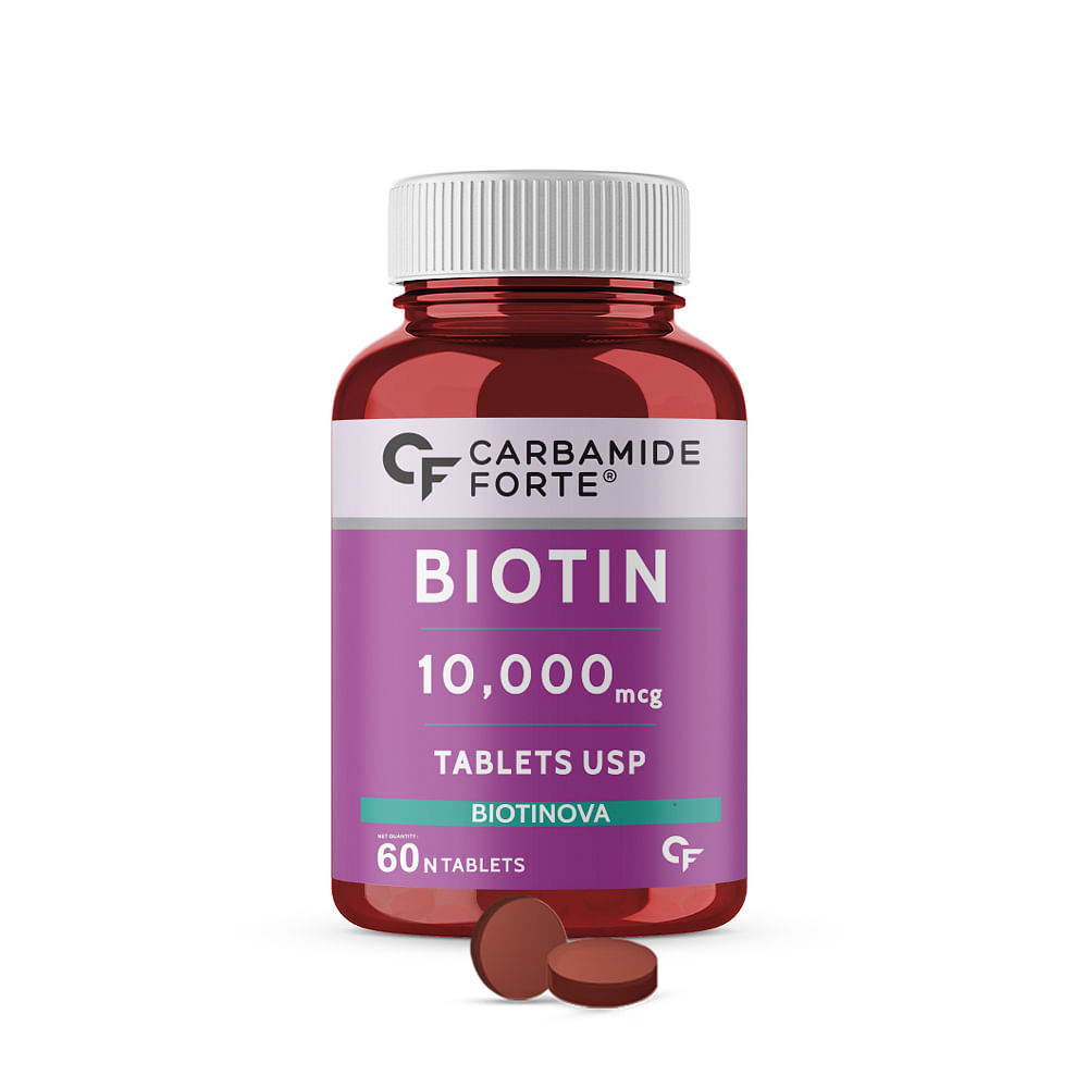 

Carbamide Forte Biotin 10000mcg for Hair Growth, Skin & Nails - 60 Veg Tablets